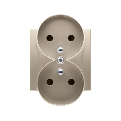 Carcasa pentru priza dubla folosita doar cu ramele PREMIUM, gold mat metalic