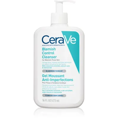 CeraVe Blemish Control gel de curățare impotriva imperfectiunilor pielii cauzate de acnee 473 ml