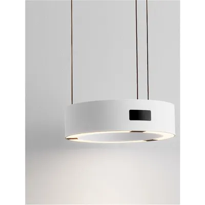 Lampa suspendata AFI Dimabil cu Senzor Nisipiu Alb Aluminiu & Otel LED 24 Wat 220-240 Volt 1712Lm 3000K IP20 Deschis sus & jos