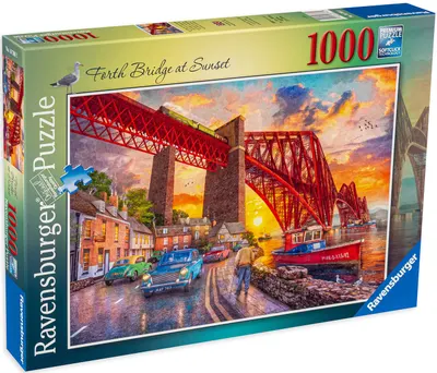 Puzzle Ravensburger din 1000 de piese - Sunset Behind the Bridge