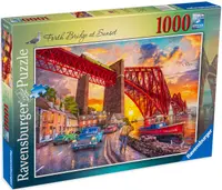 Puzzle Ravensburger din 1000 de piese - Sunset Behind the Bridge