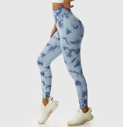 Colanti Sala WNY PRO Tie Dye, Fara Cusatura, Modelatori, Cu Talie Inalta, Bleu Si Albastru - XL, MIX13514-934