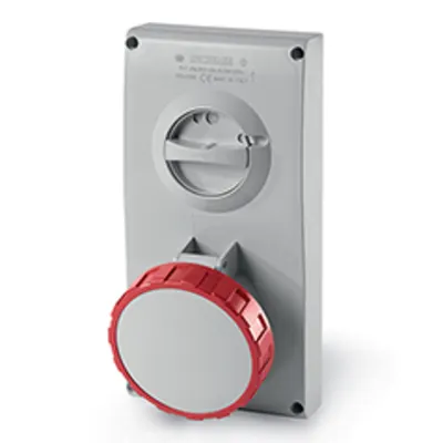 Priza interblocabilan63A 3P+E 6h 380-415V 50Hz 60Hz 136X275MM terminal cu surub Cu interblocaj mecanic