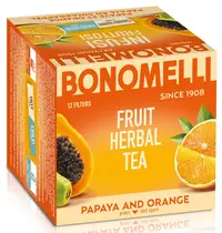 Ceai de fructe cu papaya și coajă de portocală, 12 plicuri, Bonomelli