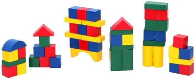 Set de blocuri de lemn pentru marionete - 50 de piese