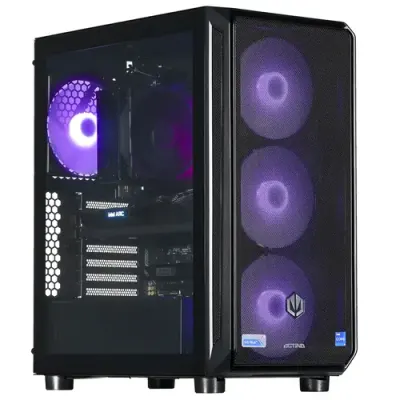 Calculator Sistem PC Gaming Actina KOMACNGIP0175 Midi Tower Powered by Endorfy, Procesor AMD Ryzen™ 5 8400F, 6 cores, 4.2GHz up to 4.7GHz, 16MB, 32GB DDR5, 1TB SSD, Intel Arc B580 12GB GDDR6, Wi-Fi, Bluetooth, No OS (Negru)