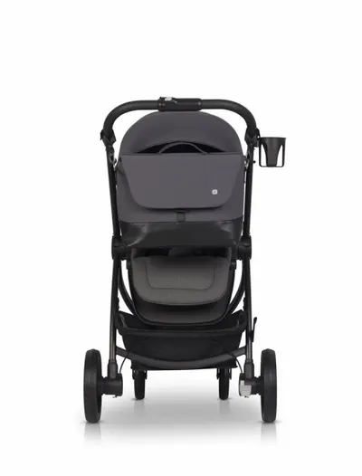 Geanta multifunctionala pentru mamici, Euro Cart, compatibila carucioarelor Corso si Crox, cu un compartiment si buzunare, impermeabila si complet rigida, dimensiune 44 x 27 x 14 cm, Iron