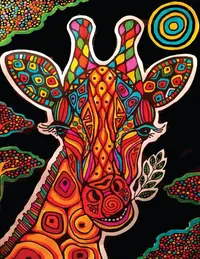 Tablou de colorat ColorVelvet - Girafă, 47 x 35 cm