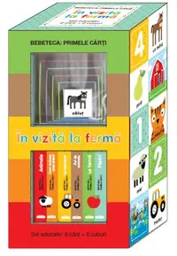 În vizită la fermă. Set educativ 6 cărți + 6 cuburi - Board book