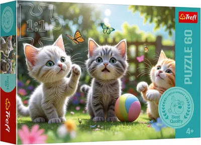 Puzzle Trefl din 60 piese - Trei pisoi