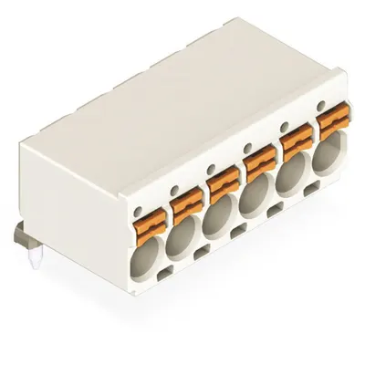 1-conductor THT female header; 1.4 mm Ø solder pin; angled; direct marking; 2.5 mm²; Pin spacing 5 mm; 8-pole; 2,50 mm²; light gray