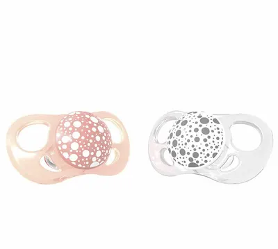Set 2 suzete Twistshake Pacifier - Portocalie si alba, 6 luni+