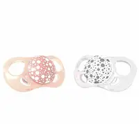 Set 2 suzete Twistshake Pacifier - Portocalie si alba, 6 luni+