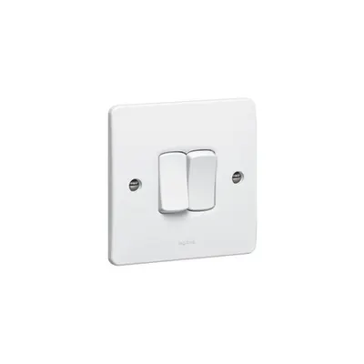 Single pole switch Synergy - 2 module - 1 way - 10 AX 250 V~ - alb