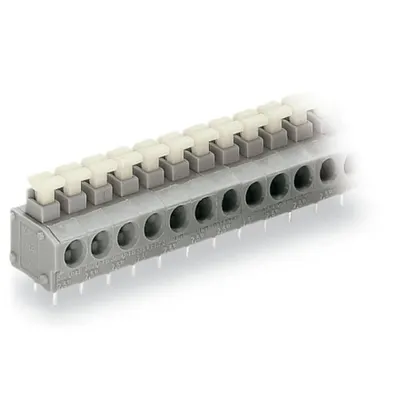 PCB terminal block; push-button; 1.5 mm²; Pin spacing 5/5.08 mm; 6-pole; Push-in CAGE CLAMP®; 1,50 mm²; gray