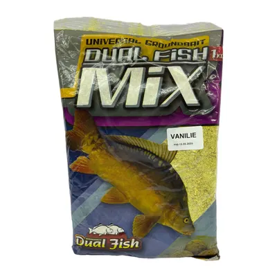 Nada MIX sub forma de cereale sfaramate pentru pescuit, aditivata, aroma de VANILIE, 1 Kg, Dual Fish