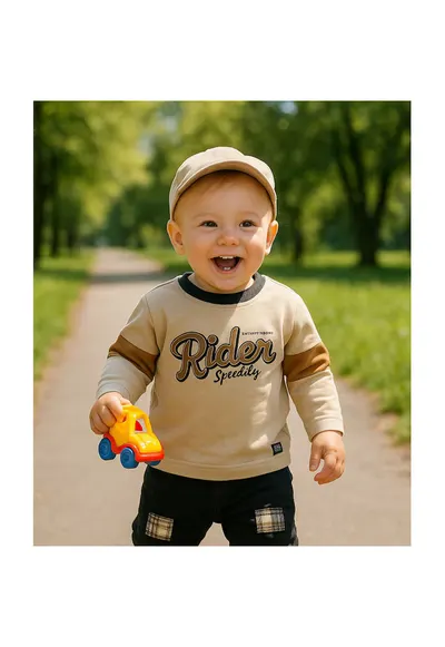 Bluza cu maneca lunga Rider - - Road Legend - Bej - pentru baieti - Bej