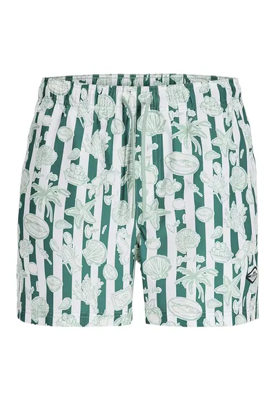 Pantaloni scurti de baie cu imprimeu - Verde pal
