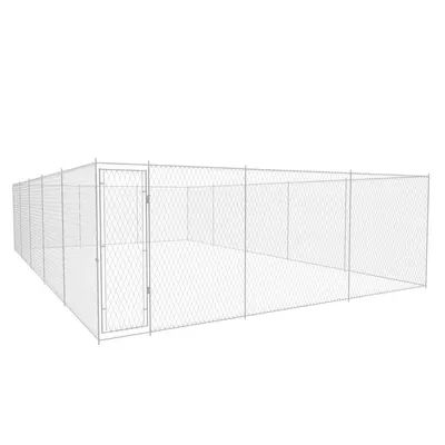 vidaXL Padoc pentru câini de exterior, 950x570x185 cm, oțel galvanizat