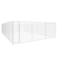 vidaXL Padoc pentru câini de exterior, 950x570x185 cm, oțel galvanizat