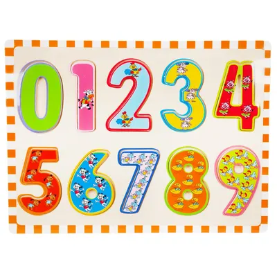 Puzzle din lemn, Numerele, 10 piese