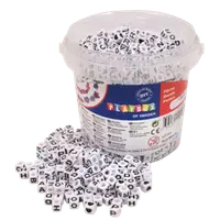Set 1250 de margele cub de insirat cu litere, diametru 6.5 mm