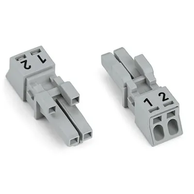 Socket; 2-pole; Cod. B; 1,50 mm²; gray