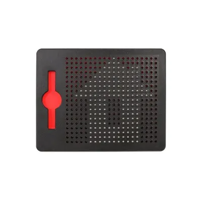 Joc creativ tabla magnetica pentru copii, matrice 380 orificii, 20 modele, stylus, 22x17,5x1 cm, negru