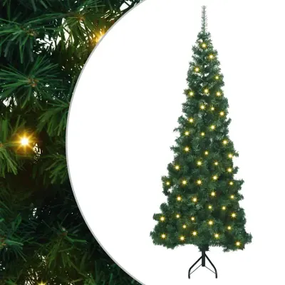 vidaXL Pom de Crăciun Artificial pentru Colț Verde 180 cm PVC și Metal