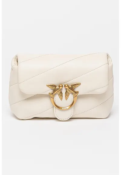 Geanta crossbody de piele Love Baby Mini Puff - - Alb