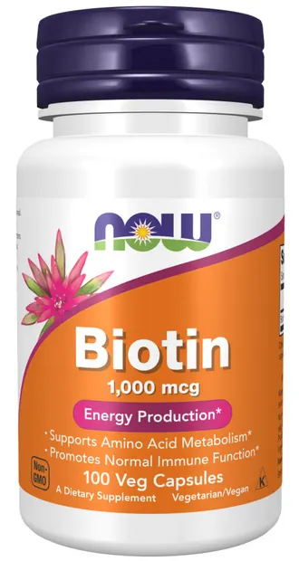 Biotin, 1000 mcg, 100 capsule, Now