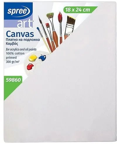 Pânză de pictură pe cadru Spree Art - 18 х 24 cm, 100% bumbac