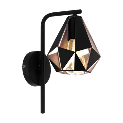 Lampa perete CARLTON 4 negru, copper color-antique 220-240V,50/60Hz