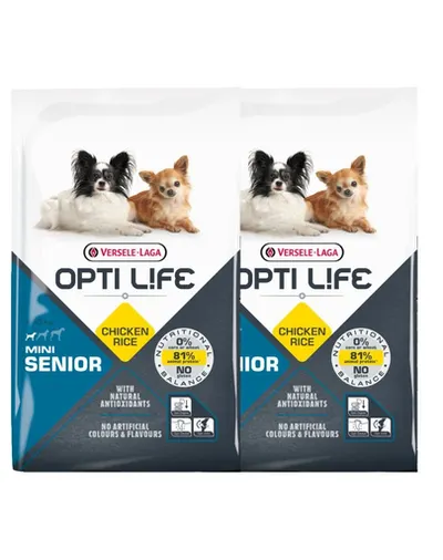 VERSELE-LAGA Opti Life Senior Mini hrana uscata pentru caini seniori de talie mica 15 kg (2 x 7,5 kg)