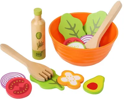 Set din lemn Small Foot - Salata, 15 piese