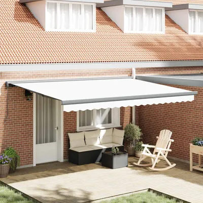 vidaXL Copertină retractabilă Alb 4 × 3 m Pânză și Aluminiu