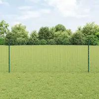 vidaXL Stâlp de gard încorporat 44 buc. Verde 140 cm