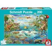 Puzzle 200 piese, Descopera dinozaurii, Schmidt