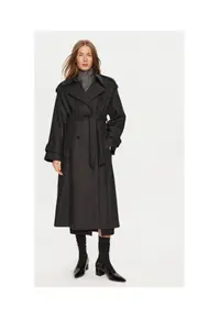 Palton dama - 304952135 - Lana/Poliamida - Gri - Negru
