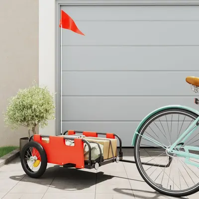 Gossi remorca de bicicleta, portocaliu, textil oxford si fier