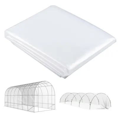 Outsunny Husă pentru seră din plastic, prelată pentru acoperirea plantelor, rezistentă la UV, impermeabilă, 7 x 8 m | Aosom Romania