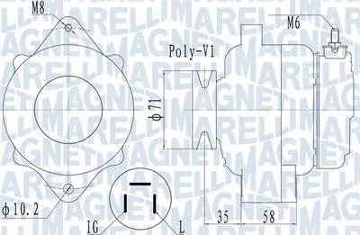 Alternator (14v, 45a) Potrivit Audi A3, A4 B5, Tt; Ford Galaxy I; Seat Alhambra, Cordoba, Cordoba Vario, Ibiza Ii, Ibiza Iii, Ibiza Iv, Ibiza Iv Sc, Inca, Leon, Toledo Ii 1.0-3.2 01.95