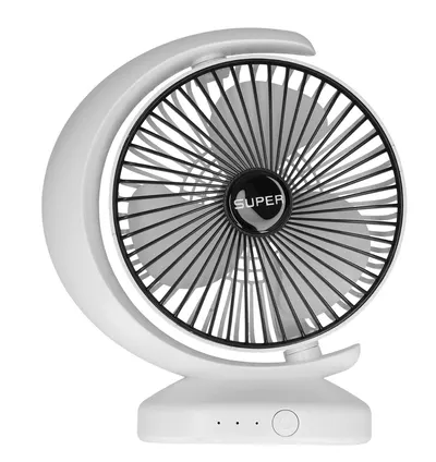 Ventilator mic de birou alimentat prin USB 3 viteze culoare alba