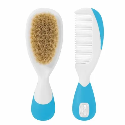 Chicco Set pieptene și perie, albastru
