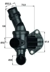 Termostat lichid racire (80 C, in carcasa) potrivit AUDI A1, A3, TT; SEAT LEON; VW GOLF V, GOLF VI, POLO V, SCIROCCO III 2.0 3.2 09.06-11.17
