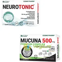 Pachet Neurotonic 30cps + Mucuna 500mg Premium Complex 30cps