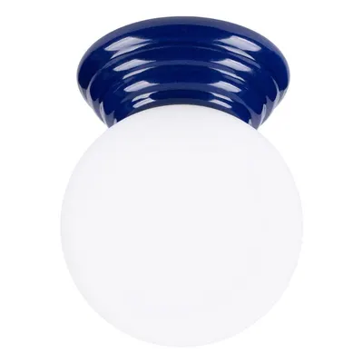 Plafonieră albastră din ceramică cu abajur din sticlă ø 12 cm Farsa – Sollux
