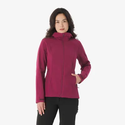 Geacă Softshell Protecție antivânt Trekking MT500 Mov Damă