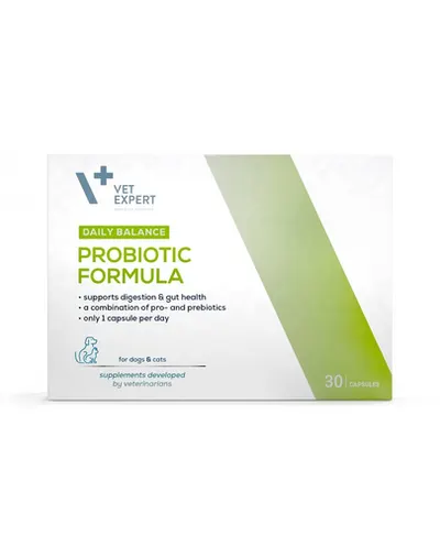 VET EXPERT Daily Balance Probiotic probiotic și prebiotic pentru câini și pisici 30 capsule