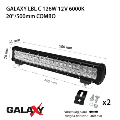 Proiector bara LED GALAXY LBL C 126W 12/24V 6000K 20``/500mm